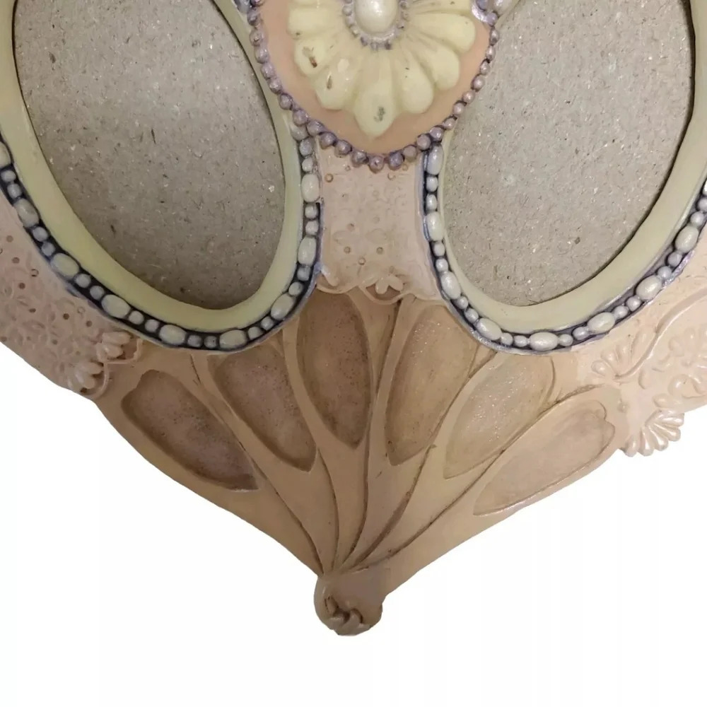 Victorian Hand Painted Rose Design Fan Double Photo Frame for 2x3 Photos - Picture 9 of 10